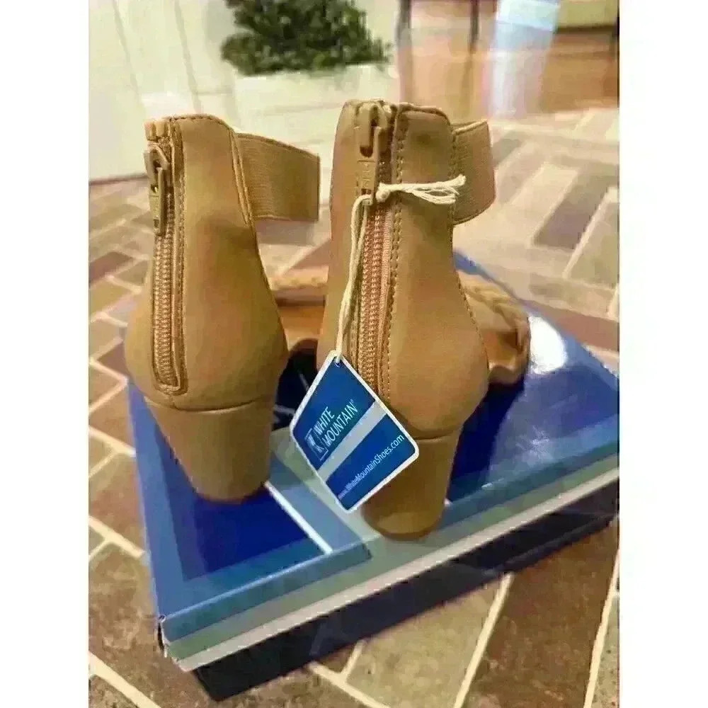 White Mountain Tan Braided Heels size 8.5 NWB‎ - Picture 3 of 5